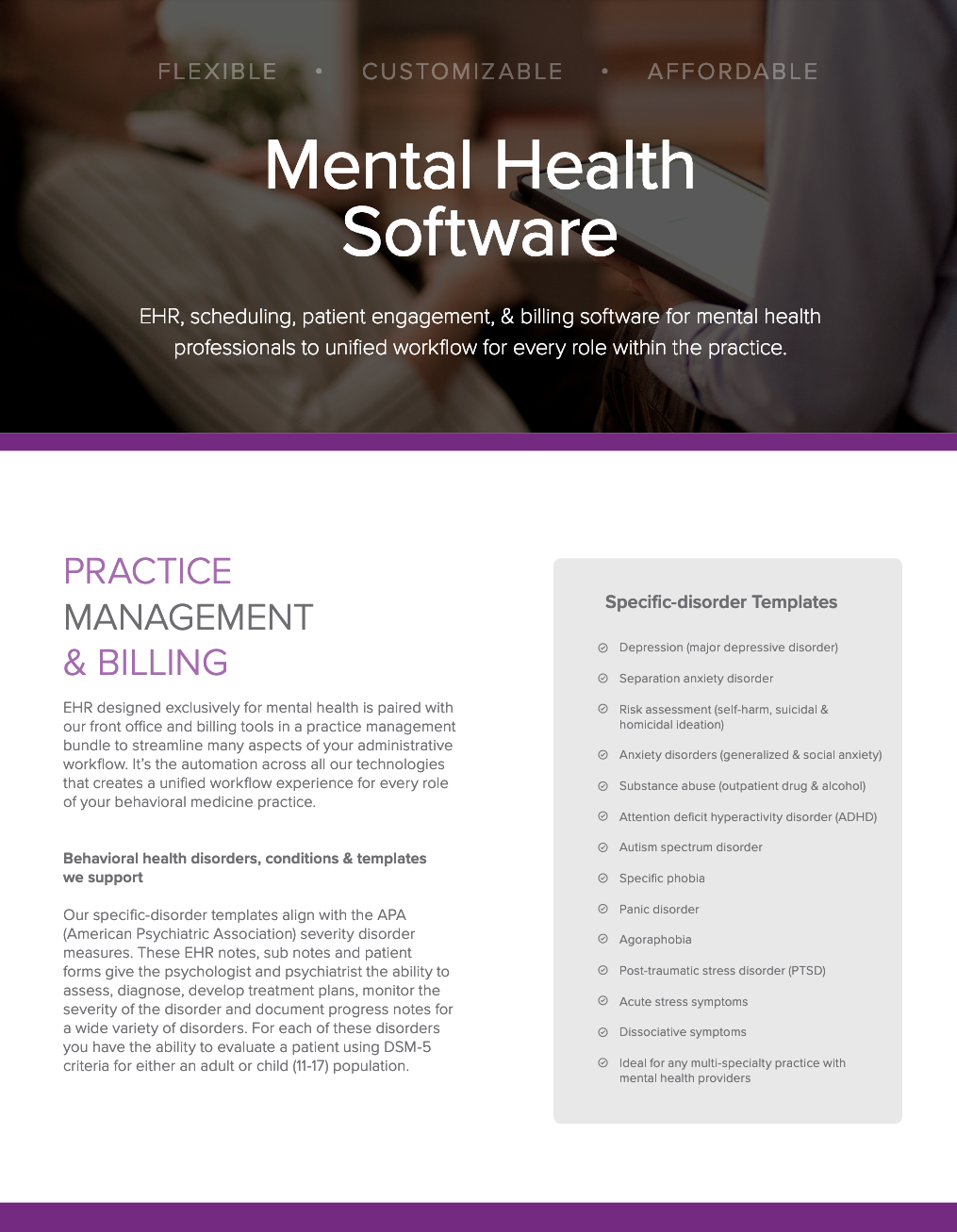 Mental Health Product Sheet | AdvancedMD